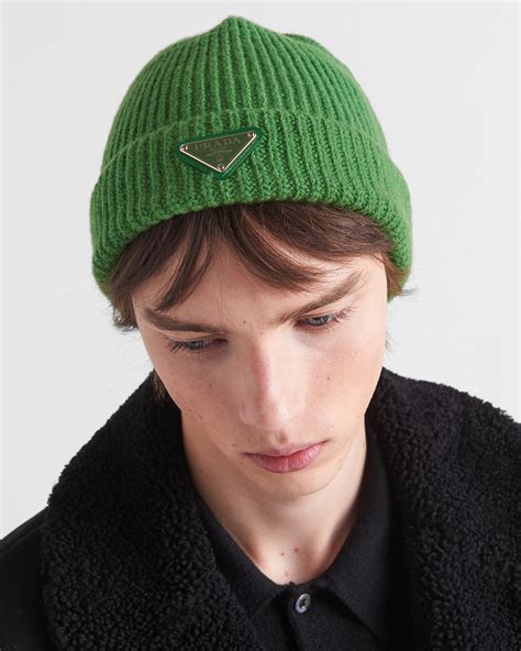 prada hat green|Green Wool and cashmere beanie .